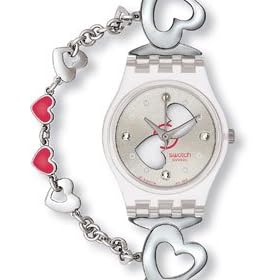 Swatch - LK293G - Montre femme Sparkling Love r�sine et acier - Mouvement Quartz