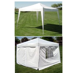 10 x 10 Pop-up White Canopy w/4 Side Walls EZ to set up
