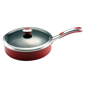 Farberware Select 3-1/2-Quart Covered Saute Pan, Red