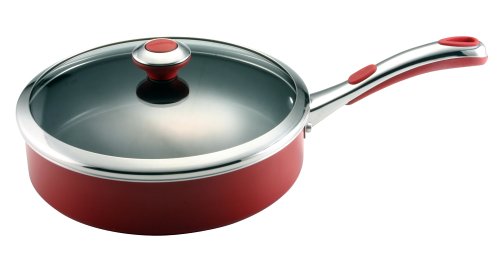 Farberware Select 3-1/2-Quart Covered Saute Pan, Red