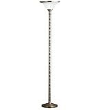 72H Spiral Brushed Steel Torchiere