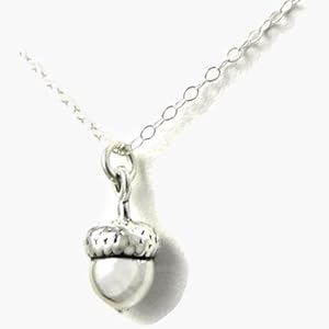 Acorn Small Sterling Silver Charm Necklace Woodland Botanical Nature Theme Jewelry