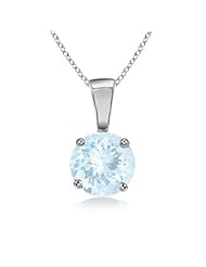 0.65 carats Round Aquamarine Solitaire Pendant