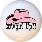 Cowgirl Up Pink Hat Drawer Pull Knob