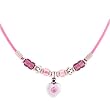 Pink Heart Beaded Girls Pendant Necklace Fashion Jewelry