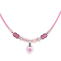 Pink Heart Beaded Girls Pendant Necklace Fashion Jewelry