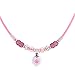 Pink Heart Beaded Girls Pendant Necklace Fashion Jewelry