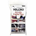 Velcro Reusable Self-Gripping Cable Ties, 0.5 Inches x 8 Inches Long, Black, 100 Ties per Pack (91140)