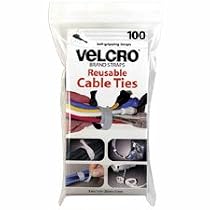 Velcro Reusable Self-Gripping Cable Ties, 0.5 Inches x 8 Inches Long, Black, 100 Ties per Pack (91140)