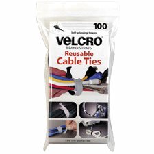 Velcro� Reusable Ties, 1 2W X 8L, Black - Same Day Shipping (orders by 3 pm), Next Day... by Velcro