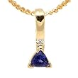 14K Yellow Gold Tanzanite and Diamond Pendant
