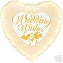 Wedding Wishes Gold Heart Helium Balloon