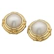 14kt Yellow Gold Mabe White Cultured Pearl Earrings