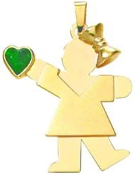 14K Gold The Kids May CZ Birthstone Girl Charm