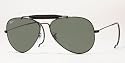 RAY BAN 3030 OUTDOORSMAN L9500 BLACK AVIATOR SUNGLASSES