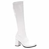 Gogo 60s Style Patent Boots, White