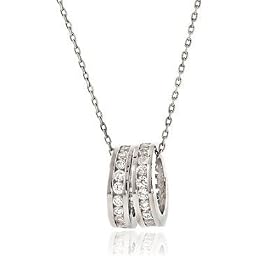 OCRF (Ovarian Cancer Research Fund) Fundraising Sterling Silver & CZ Necklace