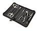 Stainless Steel 8 piece Matte Finish Manicure Set in Nappa-Leather Case (Germany, Solingen)