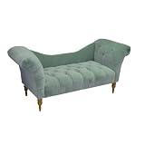 Button-Tufted Chaise Settee - Peacock