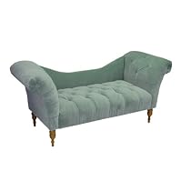 Button-Tufted Chaise Settee - Peacock