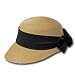 New GOLF VISOR Scoop Panama Straw Hat BLACK BAND WOMENS