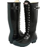 Hunter Watling Lace up Full Knee Rain Boots Black Size 8