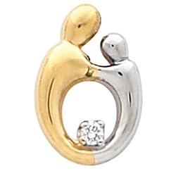 14K Two Toned Gold Mother and Child Diamond Pendant by Janel Russell