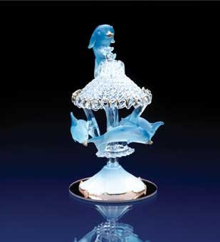 Frosted Glass Dolphins Carousel