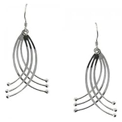 Drop Earrings Dangling in Solid Sterling Silver w/ Fishhook Backs