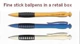 ink4print Stick Point Roller Ball Pens, 8 Blue Ink Pens in retail box