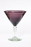 VIVAZ Bolitas Margarita Glass, Martini Style, Purple Recycled Glass, Set of 4