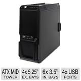 MSI Computer Corp. ATX Mid Tower Chassis with USB3.0 x1 Front/USB2.0 x3 Front/3.5-Inch Drive Bay x6/5.25-Inch Drive Bay x4, Black (Nighthawk)