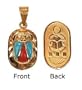 18K Egyptian Jewelry Pendants - Scarab w/ Turquoise and Coral Stone
