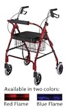 Aluminum ROLLATOR Walker in Red Flame