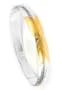 Sterling Silver Gold LEAF Etched Hinged Bangle Bracelet