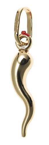 14k Yellow Gold Italian Horn Charm