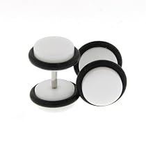 Fake Acrylic Plugs - White 16g Wire; 8mm - Sold as a Pair