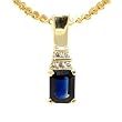 14K Yellow Gold Sapphire and Diamond Pendant