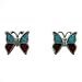 Turquoise & Coral Butterfly Posts, #11825
