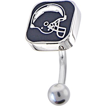 NFL Logo TOP Mount CURVED Belly Ring - San Diego Chargers