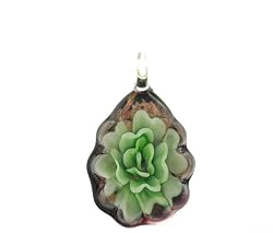 Green and Black Murano Pendant, 34mm x 53mm, Cord Type Varies