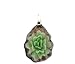 Green and Black Murano Pendant, 34mm x 53mm, Cord Type Varies