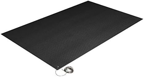 Comfort King Anti-Static 2'x3' Black Anti-Fatigue Ergonomic Commercial Floor Mat with Ground Cord