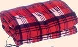 Red 12 Volt Heated Polar Fleece Travel Blanket