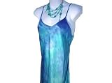 ArtisanStreet : ArtisanStreet's Shades of the Sea Silk Satin Camisole - Hand Painted. One Of A Kind.