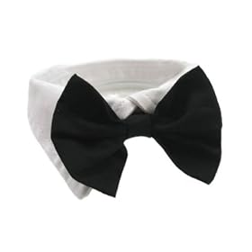 Dog Bow Tie Tuxedo Collar- Black, XS