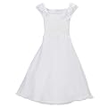 Girls Special Occasion Short-Sleeve Peasant Dress - White