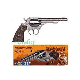 Gonher Diecast Metal 8 Ring Shot Cowboy Gun Boxed