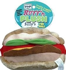 Vo-toys Plush Dog Toy Hamburger hot Dog