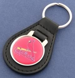 St. Louis Cardinals Red Logo Leather Keychain